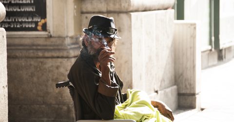 Man on a wheelchair