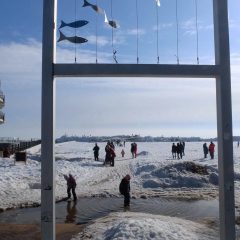 March on the beach