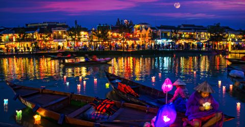 Hoi An ancient street at nigh