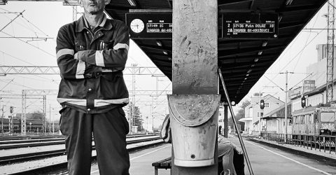 On the railway platform