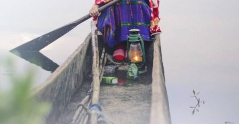 A lady with a lantern