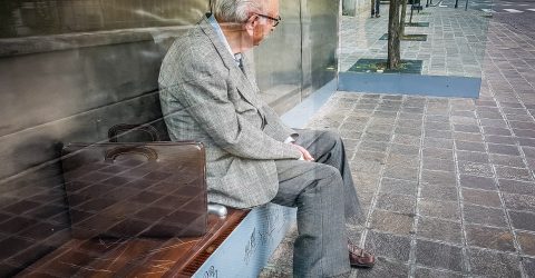 At the bus stop