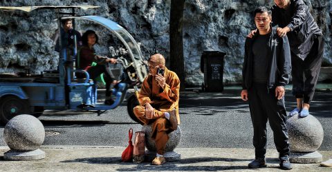 Monk on the roadside