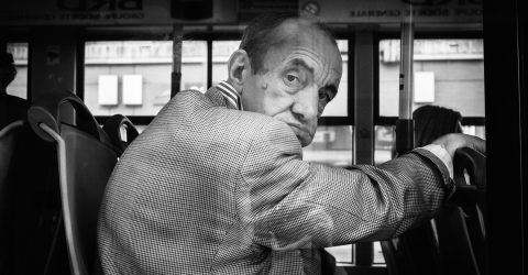 Man in bus