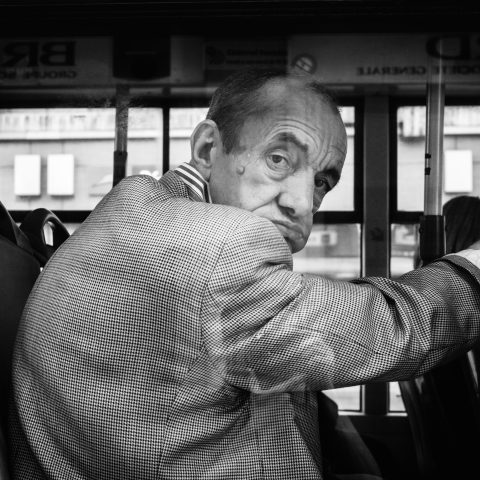 Man in bus