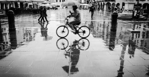 Cycling in the rain
