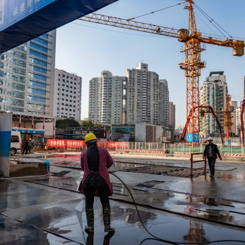 Dust control at construction site