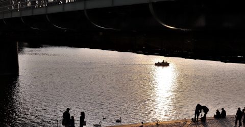 Under the not demolished bridge