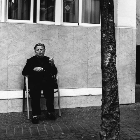 Old women smoking