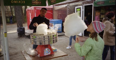 girl with cotton candy