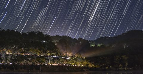 The Reflections of Star Trails