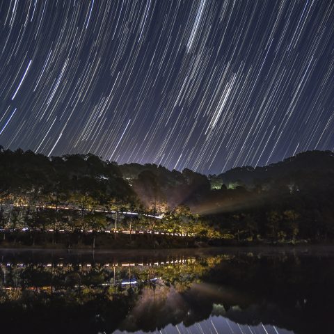 The Reflections of Star Trails