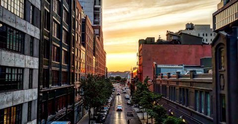 Sunset over Hudson St.