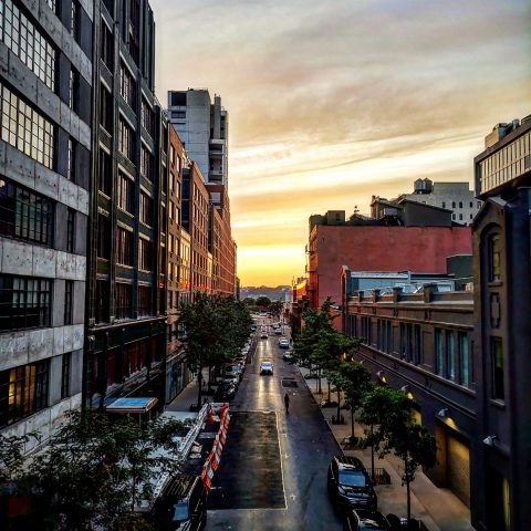 Sunset over Hudson St.