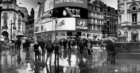 Piccadilly in the rain