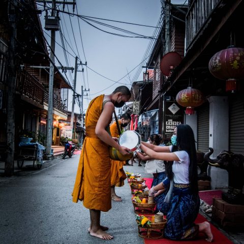 Almsgiving in Chiang Khan