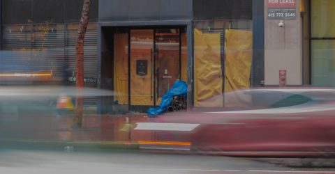 Blue on the street